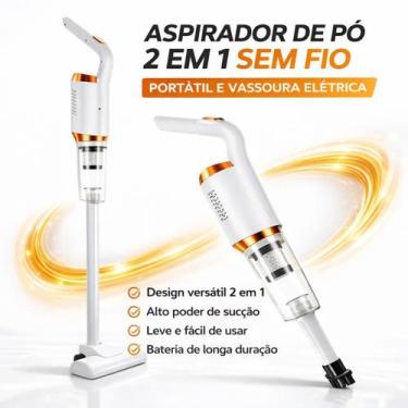 Imagem de Aspirador Portátil Sem Fio 2 em 1 para Carro Sofá Estofados e Cantos -