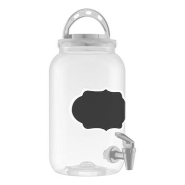 Imagem de Suqueira Pote De Plástico Com Torneira 3600 Ml Com Lousa Bca - BANDEIR