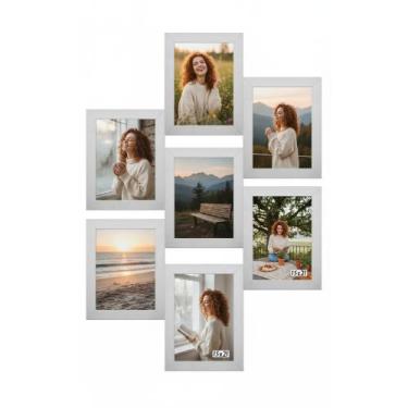 Imagem de Kit 10 Porta Retrato 15x21 Branco Liso Madeira Pinos - Congratulations