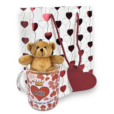 Imagem de Kit Dia Das Mães Caneca Urso Sacola Brilhante Lembrancinha Cor:MinhaRa