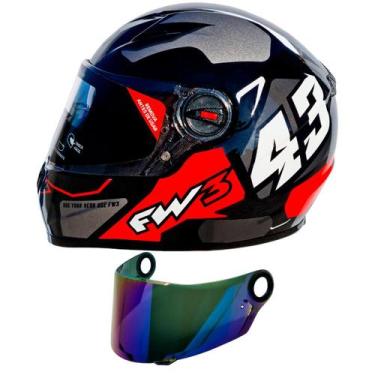 Imagem de Capacete Fw3 Gtx 43 Grafite Fechado Com Oculos Interno + Viseira Camal