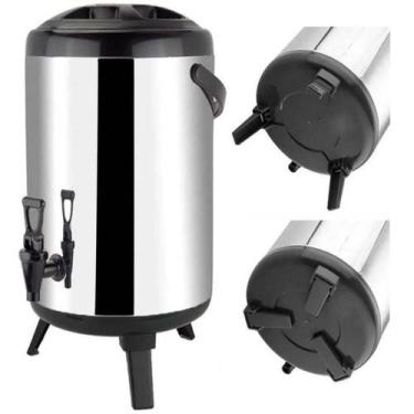Imagem de Garrafa Termica Inox 8 Litros Botijao Galao Cafe Leite Garrafao Quente
