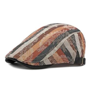 Imagem de Boina Algodão Imprimir Jornaleiro Bonés, Flat Peaked Cap, Chapéus de b