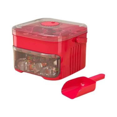 Imagem de Máquina De Fazer Gelo De Dupla Camada Com 50 Cubos E Tampa De Pressão 