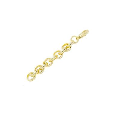 Imagem de Extensor de Pulseira Elo Portugues Semijoia Banho de Ouro 18K Fecho Ca