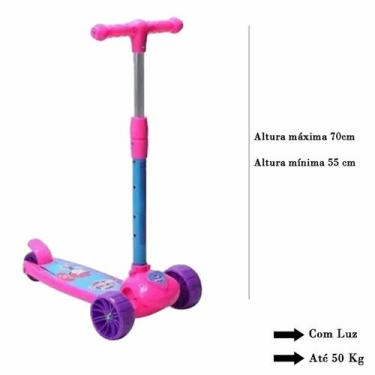 Imagem de Patinete Infantil 3 Rodas Com Luz Cute Unitoys 1462 - Rosa