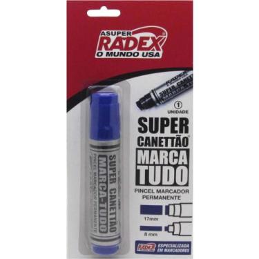 Imagem de Pincel Marcador Permanente Super Canetao 17MM Azul Blister - Radex