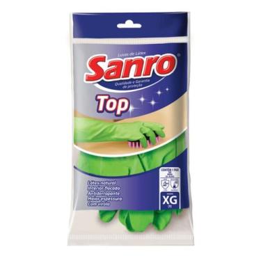 Imagem de Luvas de Látex Top Sanro Verde Tamanho Xg