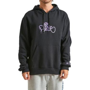 Imagem de Moletom Hurley Canguru Poise WT24 Masculino Preto, Preto, M