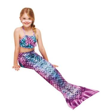 Imagem de Cauda Sereia c/ Nadadeira Infantil Dá Pra Andar Várias Cores - Fantasi