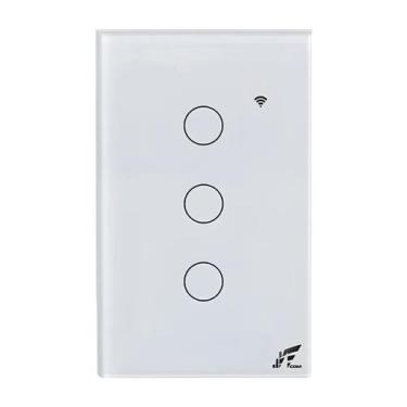 Imagem de Interruptor Inteligente Zigbee Smart 3 Botões 4x2 Branco - JWCOM Smart