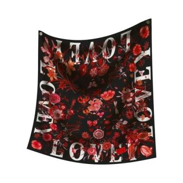 Imagem de Lenço De Seda Estampado Floral 90CM Para Mulheres, Lenço Quadrado, Xal