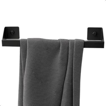 Imagem de Porta Toalha De Rosto Preto De Parede Com Adesivo 3M SF.DF - ShopForte