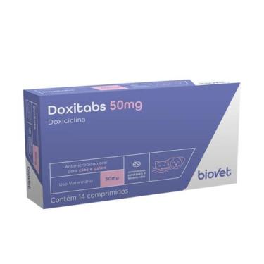 Imagem de Doxitabs 50mg para Cães e Gatos Biovet 01 Blíster com 14 Comprimidos
