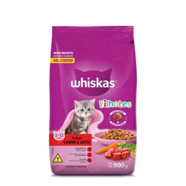 Imagem de Ração Whiskas Gatos Filhotes 2-12 Meses Sabor Carne e Leite 900g