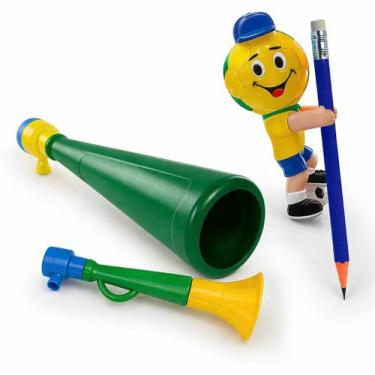 Imagem de Kit Torcedor Infantil Cornetas Nº7 + Nº3 + Agarradinho 3 Itens  Líder 