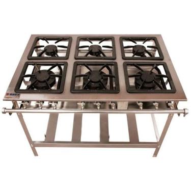 Imagem de Fogão 6 Bocas 3 Duplas Inox Stand Metal Brey Baixa Pressão 106-3D - I 