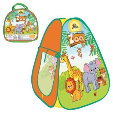 Imagem de Barraca Dobrável Retrátil Infantil Acampamento Zoo Safari Art Brink To