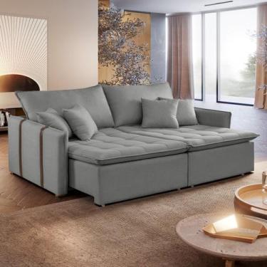 Imagem de Sofá Cama 2 Lugares Linho Detroid 180cm Cinza Yescasa