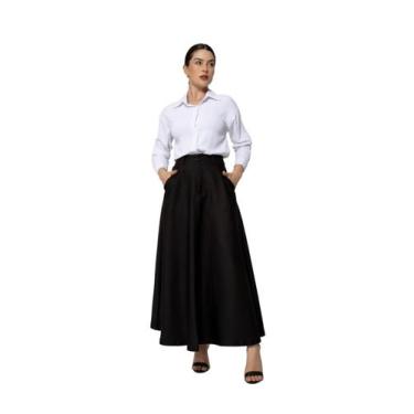 Imagem de Saia longa feminina social com bolso evangélica ALFAIATARIA sai-007 - 