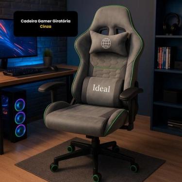 Imagem de Cadeira Gamer Giratória - Cinza - IDEAL