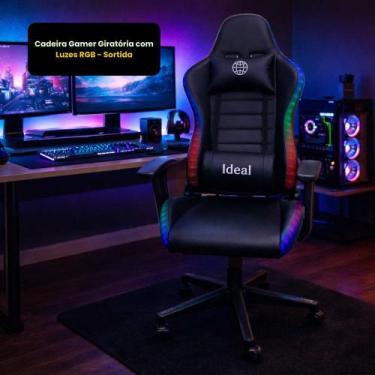 Imagem de Cadeira Gamer Giratória com Luzes RGB - Sortida - IDEAL