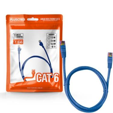 Imagem de Cabo de Rede Cat6 CAT610BL 1Metro Patch Cord PlusCable - Azul