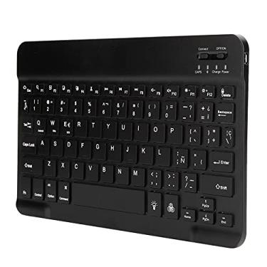 Imagem de Teclado Bluetooth, teclado de computador Squarecap RGB Backlight 10in para laptops para smartphones para tablets(Preto, Espanha)