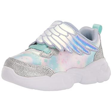 Imagem de Skechers Tênis infantil feminino 302209n, Prateado multi, 5 Toddler