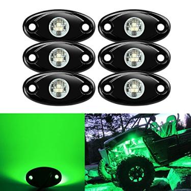 Imagem de 6 Pods LED Rock Lights, Ampper Waterproof LED Neon Underglow Light for Car Truck ATV UTV SUV Offroad Boat Underbody Glow Trail Rig Lamp (Green)