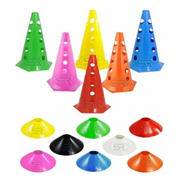 Imagem de 10 Pratos Demarcatório + 10 Cones Furados Funcional Circuito
