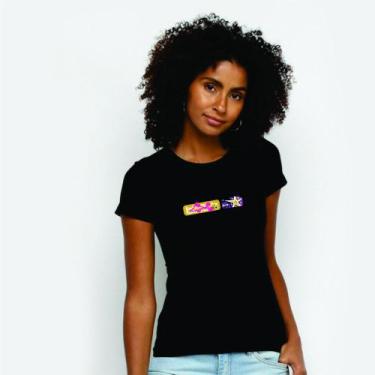 Imagem de Camiseta Feminina Social Academia Esporte Baby Look Preta - Hifen