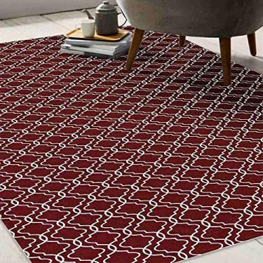 Imagem de Tapete Casablanca Jacquard Antiderrapante Casa Dona (1,32x2,00, Vermelho)