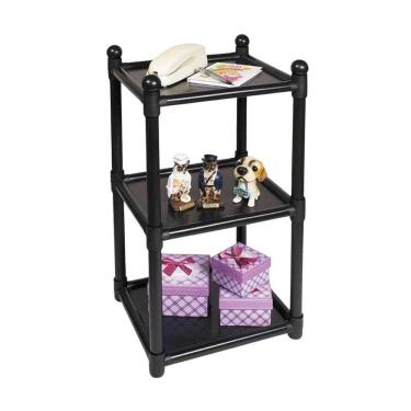 Imagem de Prateleira 3 Andares Modular Preta Suporta 5Kg Por Bandeja