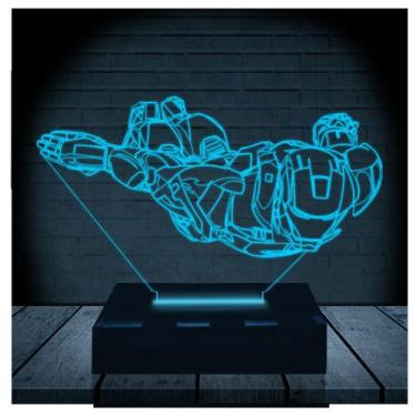 Imagem de Luminária Led Abajur  3D  Homem De Ferro Marvel Heroi 4 - Rb Criações