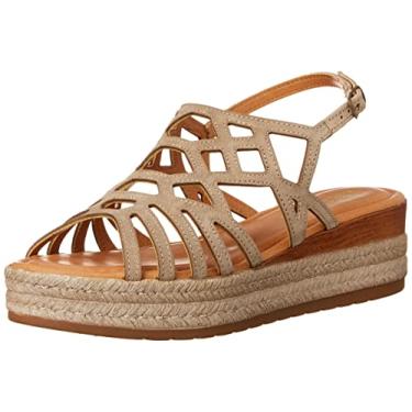 Imagem de Bella Vita Made in Italy Sandália feminina Zip-Italy plataforma plana, couro de camurça pedra, 12, Couro de camurça, 42