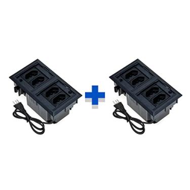 Imagem de Kit 2 Caixas De Tomadas 4 Blocos Com 4 Tomadas 20A COR:PRETO