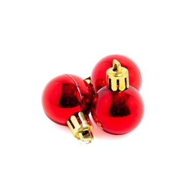 Imagem de Kit Bola Natal Le 2,5cm com 20 Unidades Vermelho