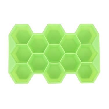 Imagem de Bandeja de cubo de gelo favo de mel bandeja de cubo de gelo 13 cubos molde de silicone para fazer cubos de gelo com tampas para festa de sorvete uísque coquetel bebida fria molde de cubo de gelo (cor: D, tamanho: 20x13,5cm)