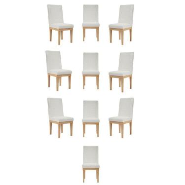 Imagem de Kit 10 Cadeiras Estofada Reforçada Decorativa Mesa Bege
