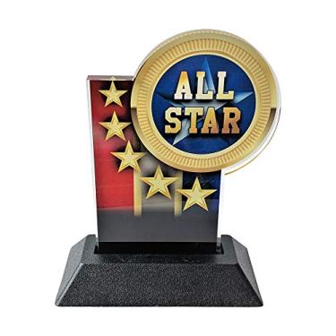 Imagem de Express Medals Placa de prêmio All Star Trophy Acrílico colorido de 15,24 cm