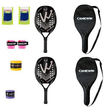 Imagem de Raquete de tênis de praia profissional padel carbono e fibra de vidro raquetes de tênis padel raquetes de rosto macio com bolsas (3K-002)