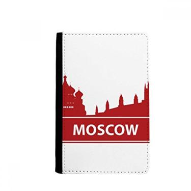 Imagem de Porta-passaporte Moscou Rússia com padrão de marco vermelho Notecase Burse capa carteira porta-cartão, Multicolor