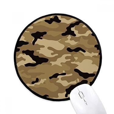 Imagem de DIYthinker Tapete de mouse padrão ilustração de grão de arte de linha de camuflagem desktop escritório tapete redondo para computador