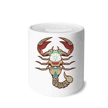 Imagem de DIYthinker Scorpio Constellation Zodiac Symbol Money Box Saving Banks Ceramic Coin Case Kids Adults