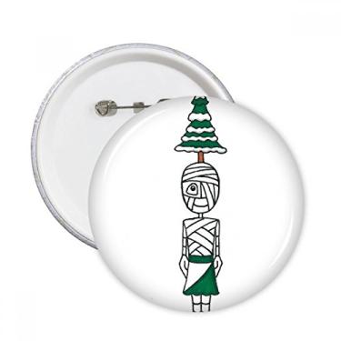 Imagem de Egito Múmia Horus mas Tree 01 Pinos redondos Emblema Botão Decoração 5 peças