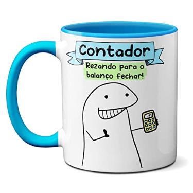 Imagem de Caneca Contador Rezando Para O Balanço Fechar! Presente (Azul)