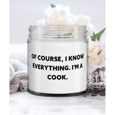 Imagem de Presentes brilhantes de cozinheiro, claro, eu sei tudo. Sou um cozinheiro, velas de Natal baratas para colegas de trabalho