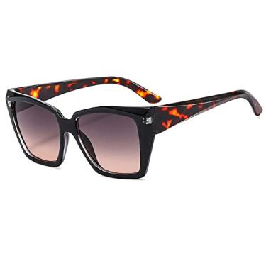 Imagem de Óculos de Sol Quadrados Vintage Feminino Óculos de Sol Coloridos Oversized Óculos de Gradiente Feminino Óculos para Senhora, C5 Cinza, Cinza Amarelo, Tamanho Único