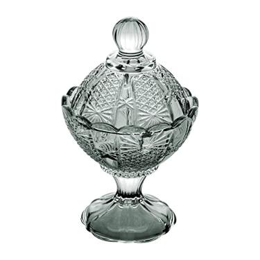 Imagem de Potiche Decorativo de Cristal com Pé Princess Verde 11cm x 16cm - Wolff